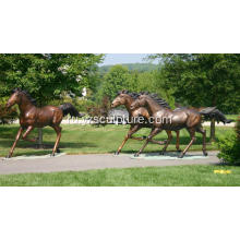 Сад латунь лошади животных статуя
